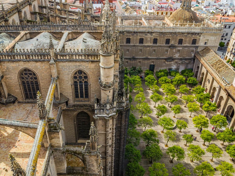 Patio de los Naranjos en la Catedral de Sevilla
