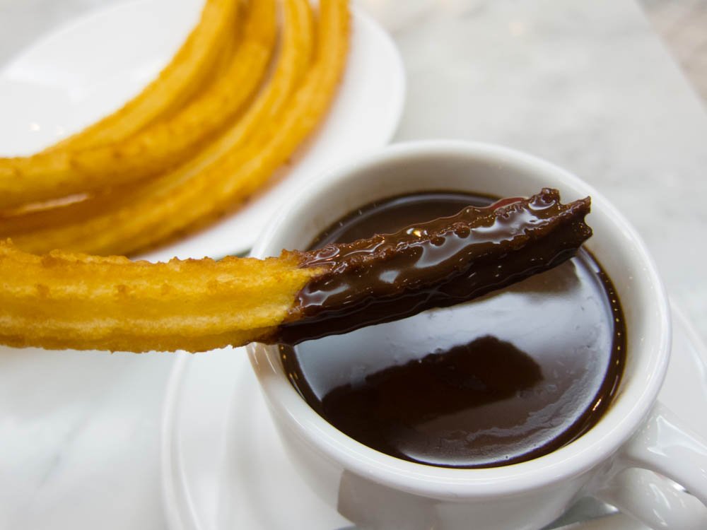 Hot chocolate and churros for breakfast