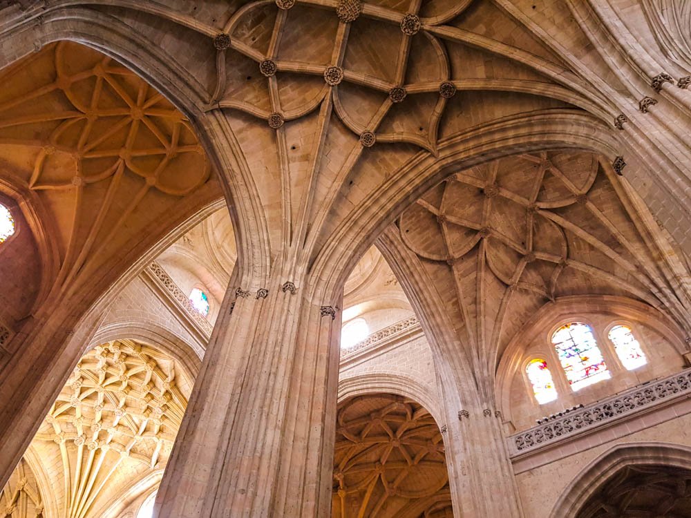 Gothic ceiling of the cathedral in Segovia