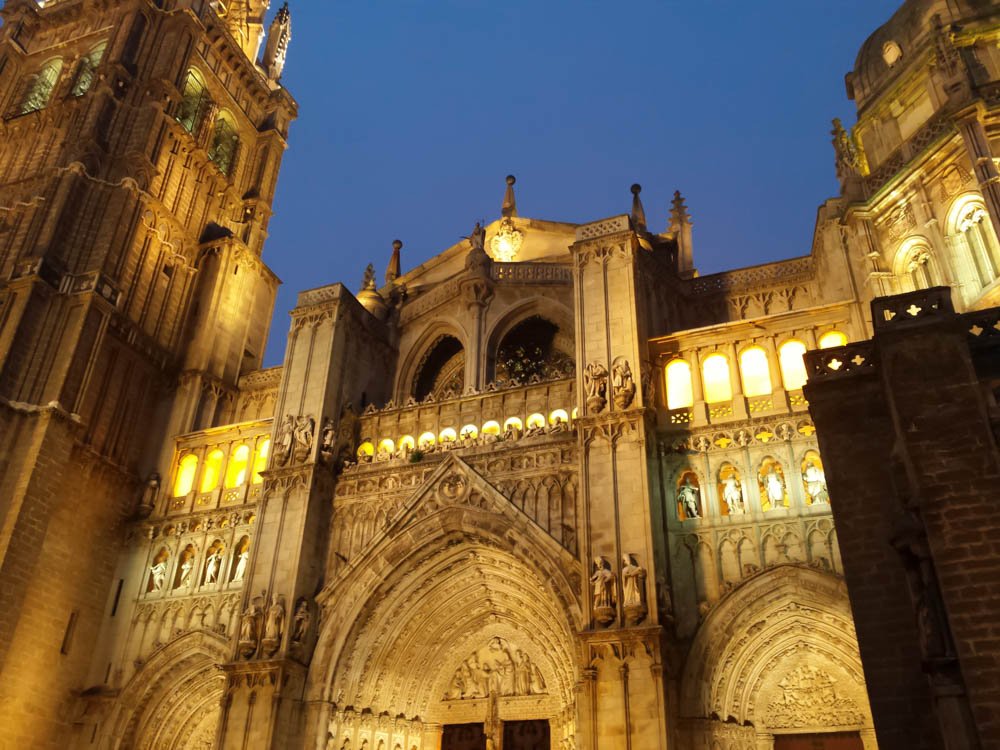 Cathedral illuminated by night