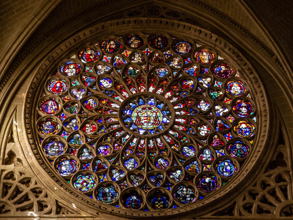 Rose Window inside the cathedral of Toledo