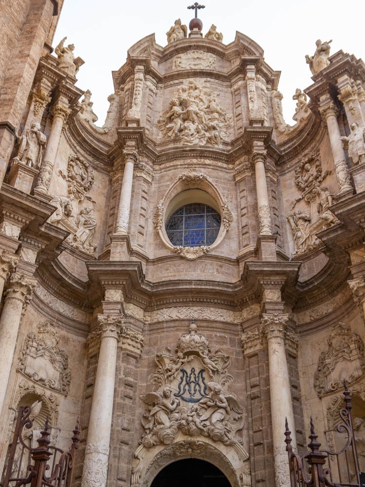 Baroque entrance of the cathedral in Valencia